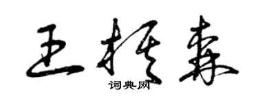 曾慶福王棋森草書個性簽名怎么寫