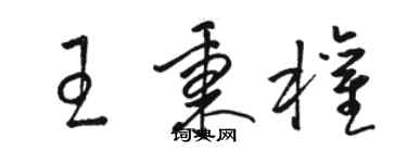 駱恆光王秉權草書個性簽名怎么寫