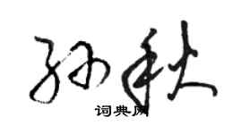 駱恆光孫秋草書個性簽名怎么寫