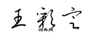 梁錦英王彩定草書個性簽名怎么寫