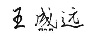 駱恆光王成遠行書個性簽名怎么寫
