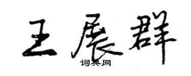 曾慶福王展群行書個性簽名怎么寫