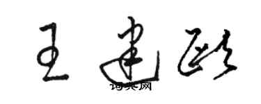 駱恆光王建歐草書個性簽名怎么寫