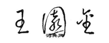 駱恆光王園金草書個性簽名怎么寫