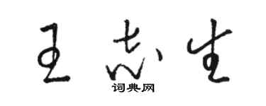 駱恆光王志生草書個性簽名怎么寫