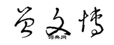 曾慶福曾文博草書個性簽名怎么寫