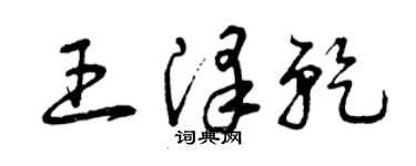 曾慶福王澤乾草書個性簽名怎么寫