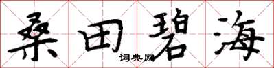 周炳元桑田碧海楷書怎么寫