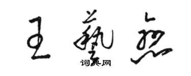 駱恆光王藝戀草書個性簽名怎么寫