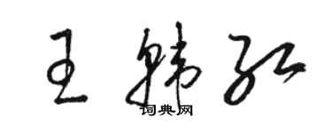 駱恆光王韓紅草書個性簽名怎么寫