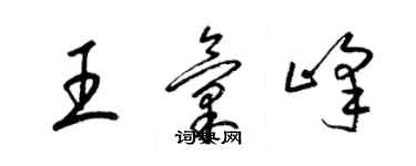 梁錦英王匯峰草書個性簽名怎么寫