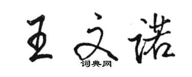 駱恆光王文諾行書個性簽名怎么寫