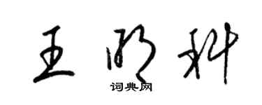 梁錦英王明科草書個性簽名怎么寫