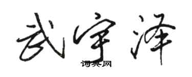 駱恆光武宇澤行書個性簽名怎么寫