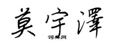 王正良莫宇澤行書個性簽名怎么寫