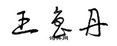 曾慶福王魯丹草書個性簽名怎么寫