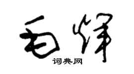 朱錫榮毛輝草書個性簽名怎么寫