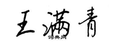 王正良王滿青行書個性簽名怎么寫