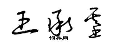 曾慶福王承基草書個性簽名怎么寫