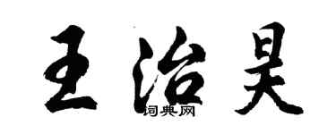 胡問遂王治昊行書個性簽名怎么寫