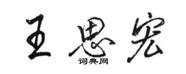 駱恆光王思宏行書個性簽名怎么寫