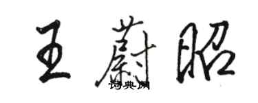 駱恆光王蔚昭行書個性簽名怎么寫