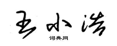 朱錫榮王小浩草書個性簽名怎么寫