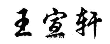 胡問遂王宣軒行書個性簽名怎么寫