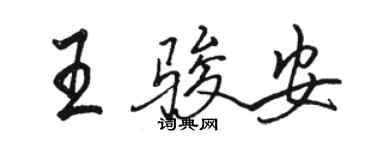 駱恆光王駿安行書個性簽名怎么寫