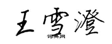 王正良王雪澄行書個性簽名怎么寫