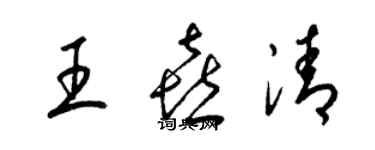 梁錦英王喜清草書個性簽名怎么寫