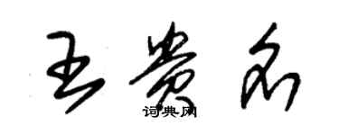 朱錫榮王貴名草書個性簽名怎么寫