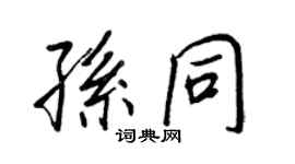 王正良孫同行書個性簽名怎么寫