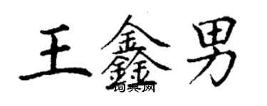 丁謙王鑫男楷書個性簽名怎么寫