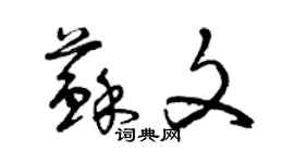 曾慶福蘇文草書個性簽名怎么寫