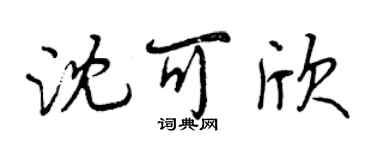 曾慶福沈可欣行書個性簽名怎么寫