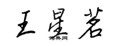王正良王星茗行書個性簽名怎么寫
