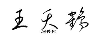 梁錦英王夭鶴草書個性簽名怎么寫