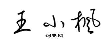 梁錦英王小楓草書個性簽名怎么寫