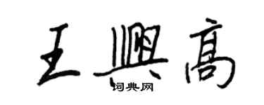 王正良王興高行書個性簽名怎么寫