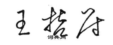 駱恆光王哲尉草書個性簽名怎么寫