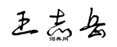 曾慶福王志岳草書個性簽名怎么寫