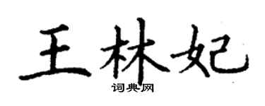 丁謙王林妃楷書個性簽名怎么寫