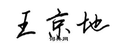 王正良王京地行書個性簽名怎么寫