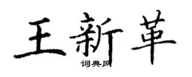 丁謙王新革楷書個性簽名怎么寫