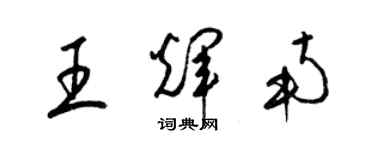 梁錦英王輝南草書個性簽名怎么寫