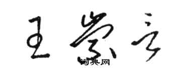 駱恆光王崇言草書個性簽名怎么寫