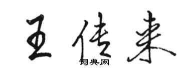 駱恆光王傳來行書個性簽名怎么寫
