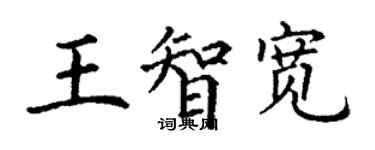 丁謙王智寬楷書個性簽名怎么寫