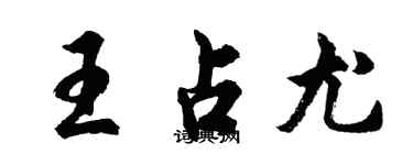 胡問遂王占尤行書個性簽名怎么寫